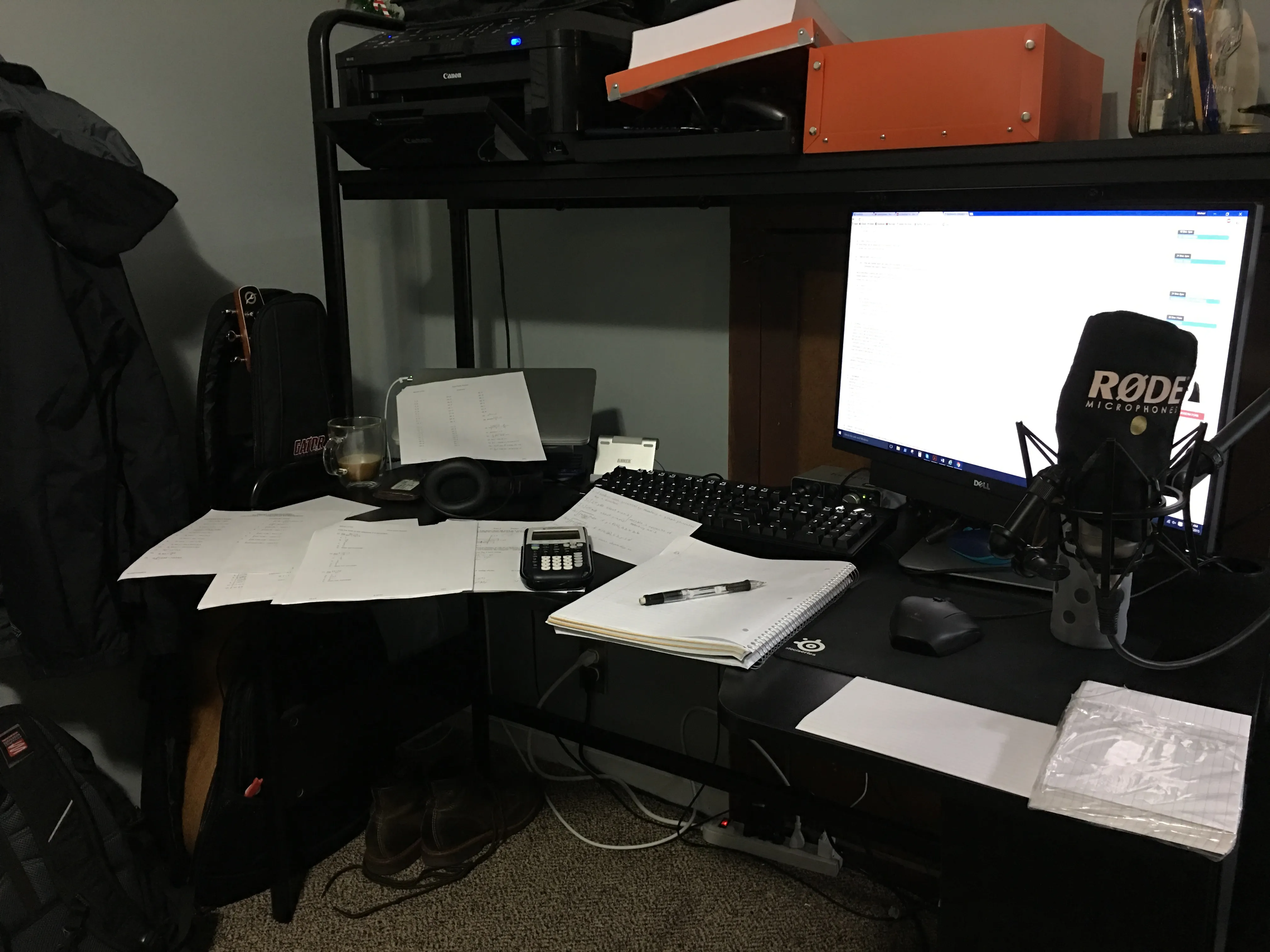 Studying at Macomb Community College for a calc test